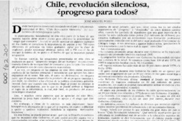 Chile, revolución silenciosa, progreso para todos?  [artículo] José Miguel Pozo.