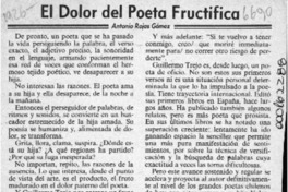 El dolor del poeta fructifica  [artículo] Antonio Rojas Gómez.