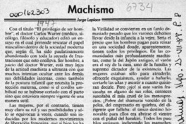 Machismo  [artículo] Jorge Laplace.