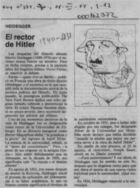Heidegger, el Rector de Hitler  [artículo].