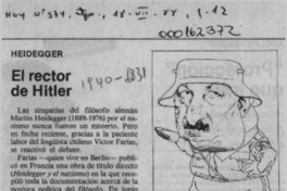 Heidegger, el Rector de Hitler  [artículo].