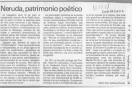Neruda, patrimonio poético  [artículo] Héctor Edo. Espinoza Viveros.