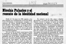 Nicolás Palacios y el rescate de la identidad nacional  [artículo] H. E. F. P.