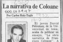 La narrativa de Coloane  [artículo] Carlos Ruiz-Tagle.