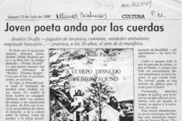 Joven poeta anda por las cuerdas  [artículo] Rodolfo Gambetti.