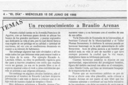 Un reconocimiento a Braulio Arenas  [artículo] Hugo Thénoux Moure.