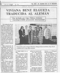 Viviana Benz Elgueta traducida al alemán