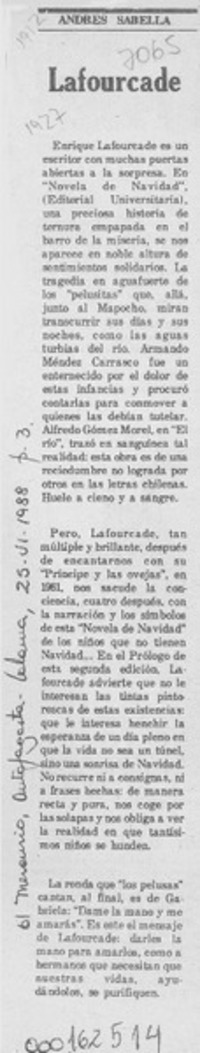 Lafourcade  [artículo] Andrés Sabella.