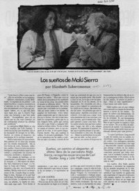 Los sueños de Malú Sierra  [artículo] Elizabeth Subercaseaux.