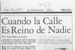 Cuando la calle es reino de nadie  [artículo] Ana María Larraín