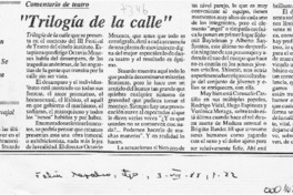 "Trilogía de la calle"  [artículo] Rigoberto Carvajal.