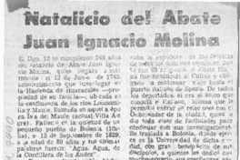 Natalicio del Abate Juan Ignacio Molina  [artículo].