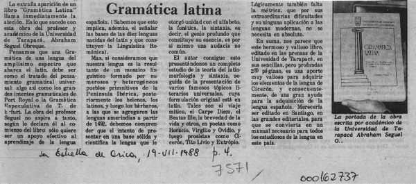 Gramática latina  [artículo].