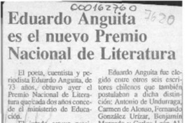 Eduardo Anguita es el nuevo Premio Nacional de Literatura  [artículo].