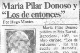 María Pilar Donoso y "Los de entonces"