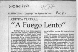 "A fuego lento"  [artículo] Agustín Letelier.