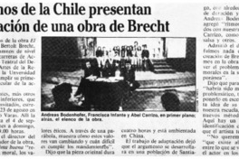 Alumnos de la Chile presentan adaptación de una obra de Brecht