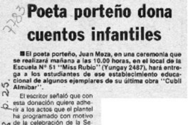 Poeta porteño dona cuentos infantiles  [artículo].