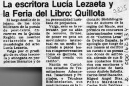 La Escritora Lucía Lezaeta y la Feria del Libro, Quillota  [artículo].