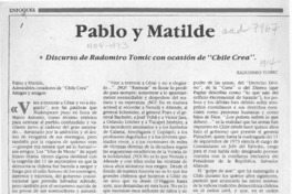Pablo y Matilde  [artículo] Radomiro Tomic.