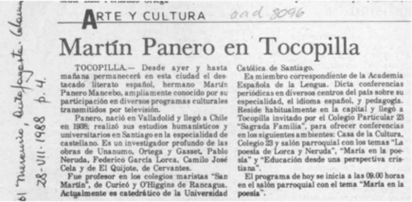 Martín Panero en Tocopilla  [artículo].