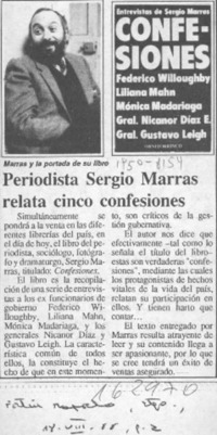 Periodista Sergio Marras relata cinco confesiones  [artículo].