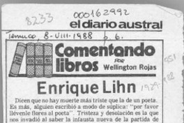 Enrique Lihn  [artículo] Wellington Rojas.
