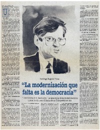 "La modernización que falta es la democracia"