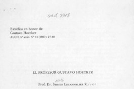 El profesor Gustavo Hoecker