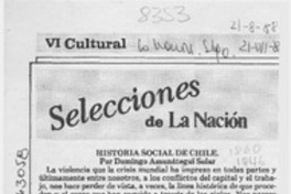 Historia social de Chile  [artículo] Alone.