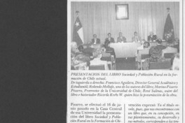 Presentación del libro "Sociedad y población rural en la formación de Chile actual"  [artículo]