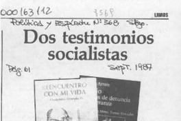 Dos testimonios socialistas  [artículo].