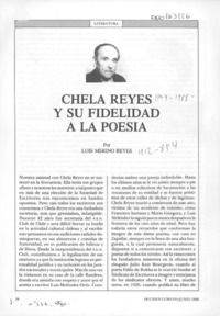 Chela Reyes y su fidelidad a la poesía  [artículo] Luis Merino Reyes.