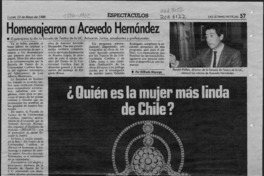 Homenajearon a Acevedo Hernández  [artículo] Wilfredo Mayorga.