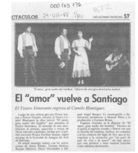 El "Amor" vuelve a Santiago  [artículo].