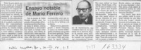 Ensayo notable de Mario Ferrero  [artículo] Emilio Oviedo.