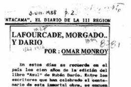 Lafourcade, Morgado -- y Darío  [artículo] Omar Monroy.