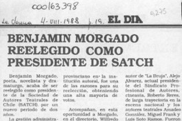 Benjamín Morgado reelegido como presidente de SATCH  [artículo].