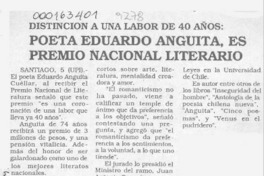Poeta Eduardo Anguita, es Premio Nacional literario  [artículo].