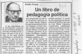 Un libro de pedagogía política  [artículo] Emilio Oviedo.