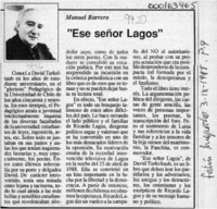 "Ese señor Lagos"  [artículo] Manuel Barrera.