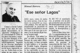 "Ese señor Lagos"  [artículo] Manuel Barrera.