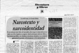 Narcotexto y narcoidentidad  [artículo] Hernán Meschi.
