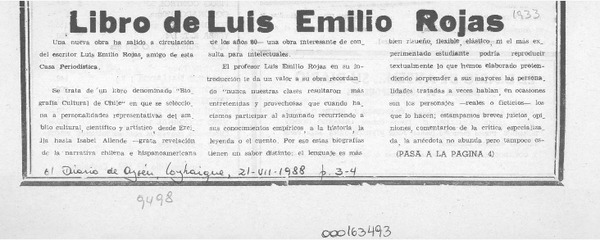 Libro de Luis Emilio Rojas  [artículo].