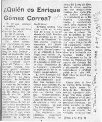 Quién es Enrique Gómez Correa?  [artículo] Héctor Villablanca Guzmán.