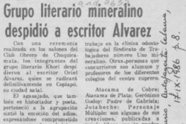 Grupo literario mineralino despidió a escritor Alvarez