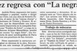 Andrés Pérez regresa con "La negra Ester"  [artículo].