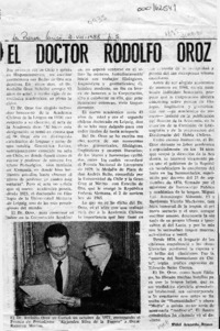 El doctor Rodolfo Oroz