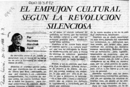 El empujón cultural según la revolución silenciosa  [artículo] Norman Merchak Apsé.