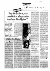 "Soy escéptico y poco mesiánico, sin grandes instintos ideológicos"  [artículo] Jorge Aliaga.